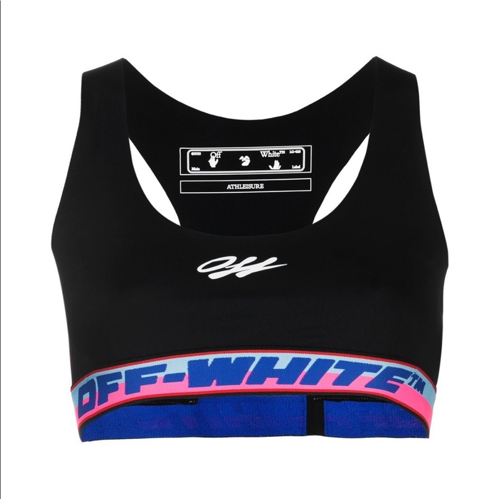 Off-White logo sports bra